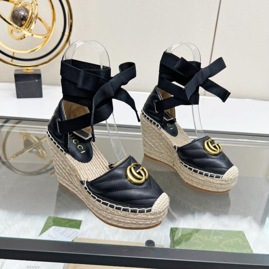 New  Black Leather G Logo women's shoes XC052024011104