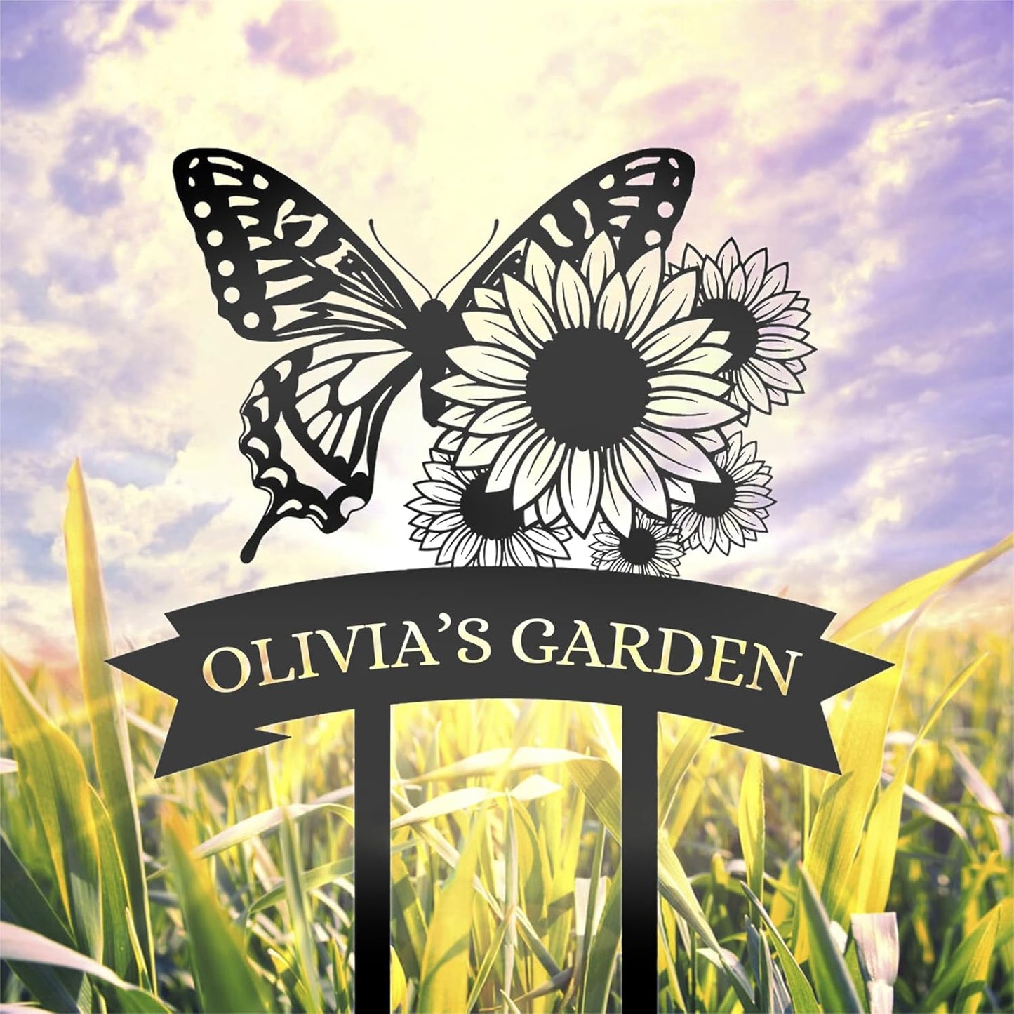 Custom Rabbit Garden Sign, Personalized Outdoor Metal Yard Sign for Gardeners or Lawn Decor