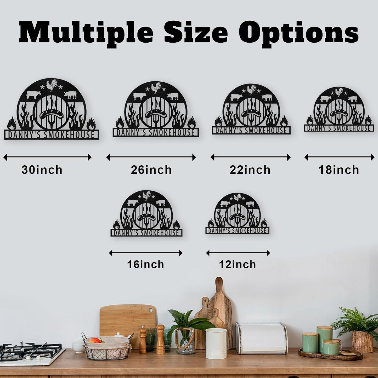 BBQ & Grill Master Metal Sign , Personalized Outdoor Cooking Wall Decor
