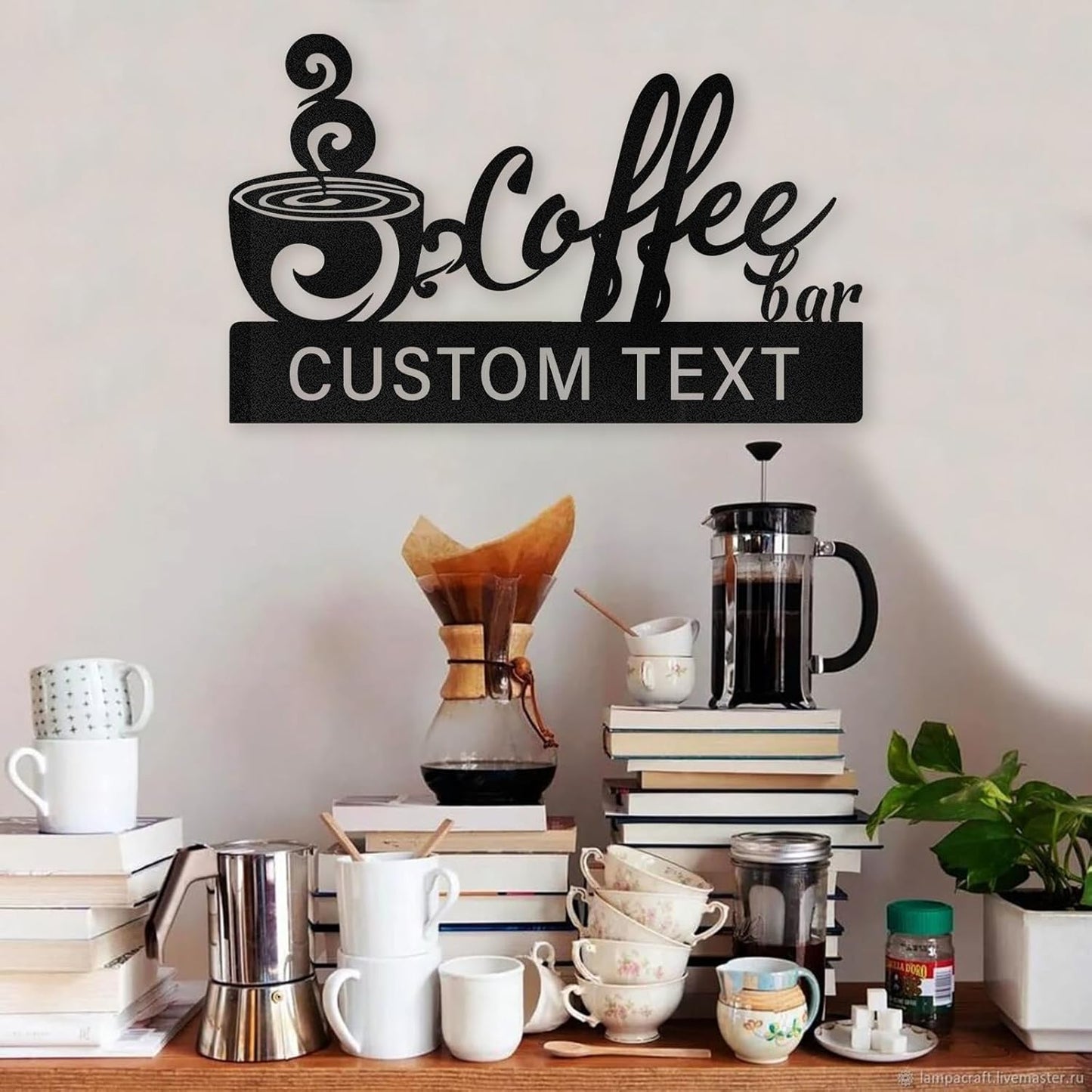 Coffee Lover Custom Metal Sign , Rustic Cafe & Kitchen Wall Decor