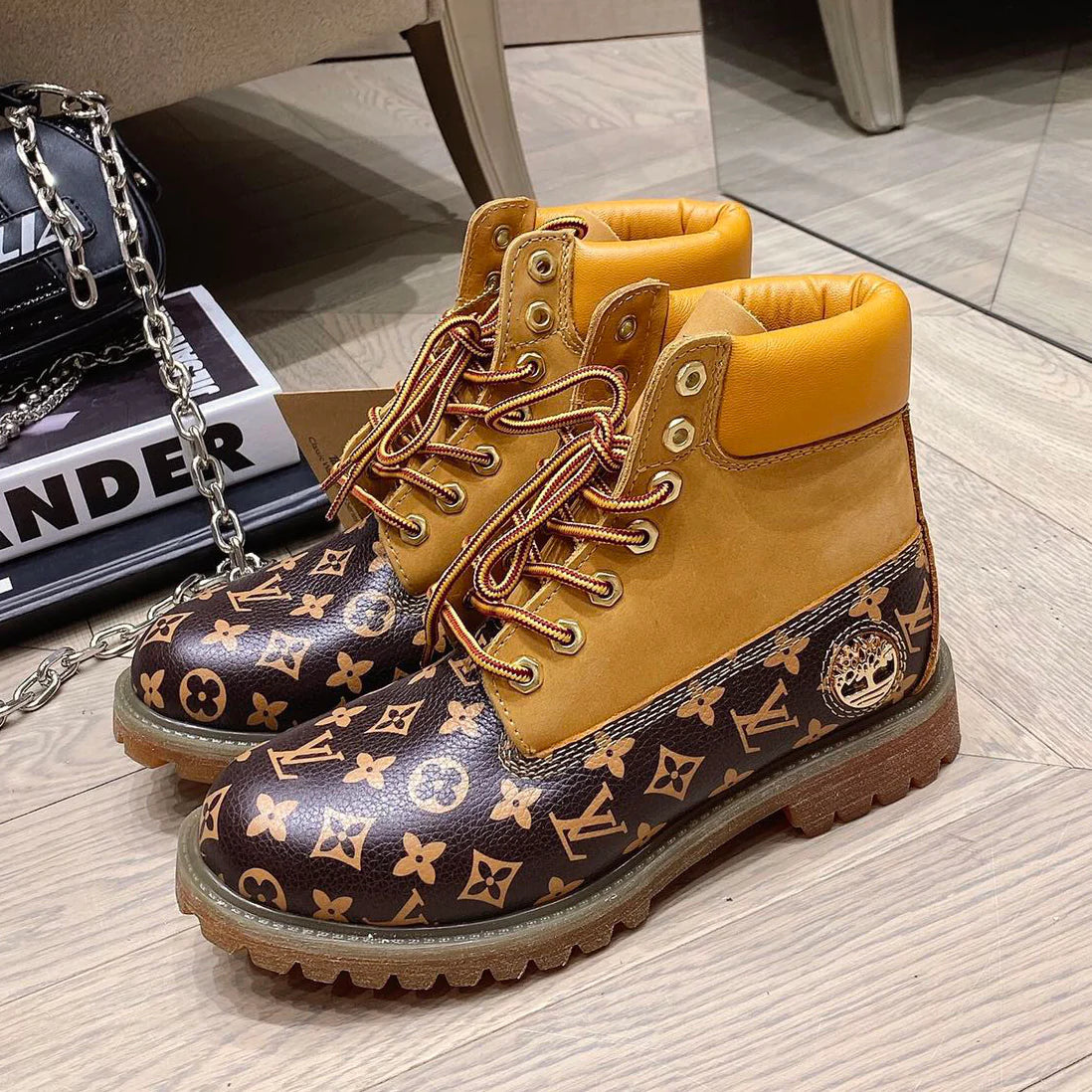 New fashion printed couple's short boots 1024101707