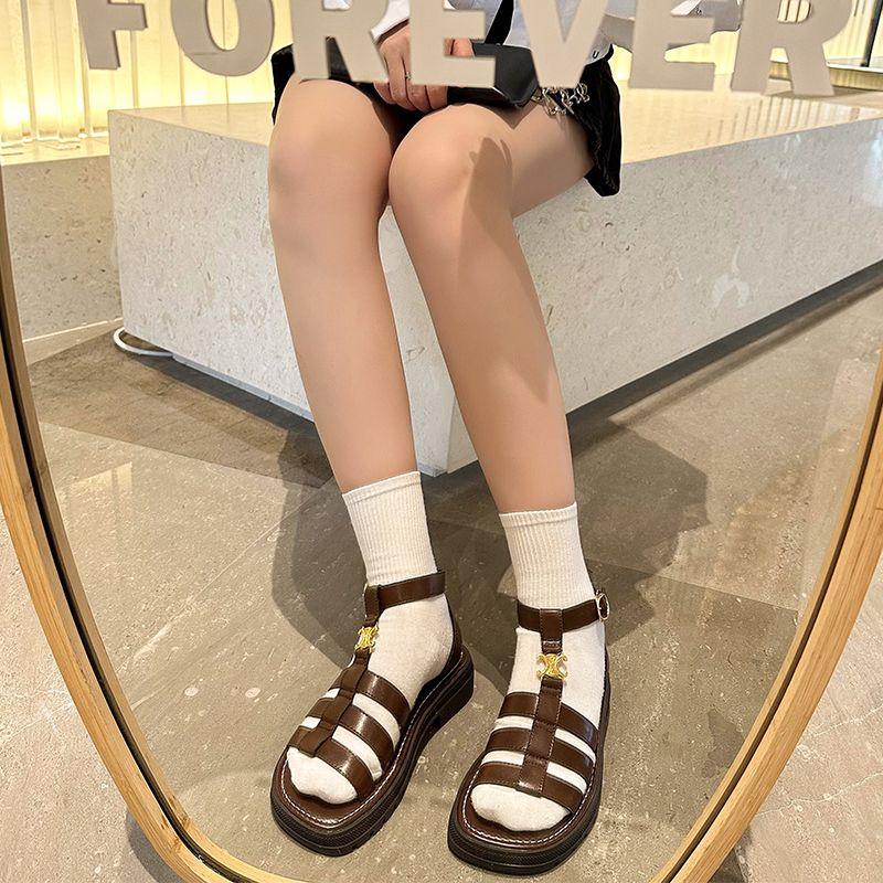 New Versatile Not Tired Feet Hollow Woven Thick-soled Beach Shoes 1024041204