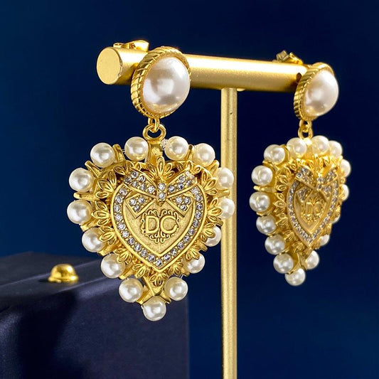 New Fashion Retro Peach Heart Earrings 1024010310