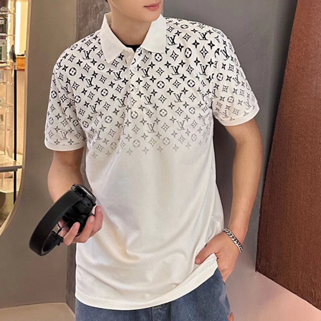 New Fashion Gradient Printed Polo Short Sleeves 1024032138