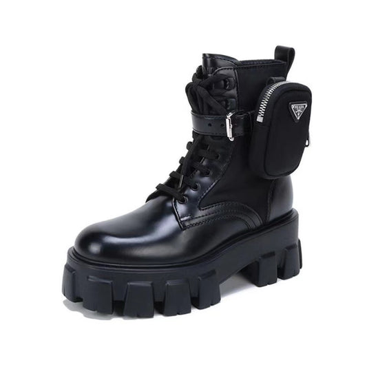 Classic triangle logo platform women's boots