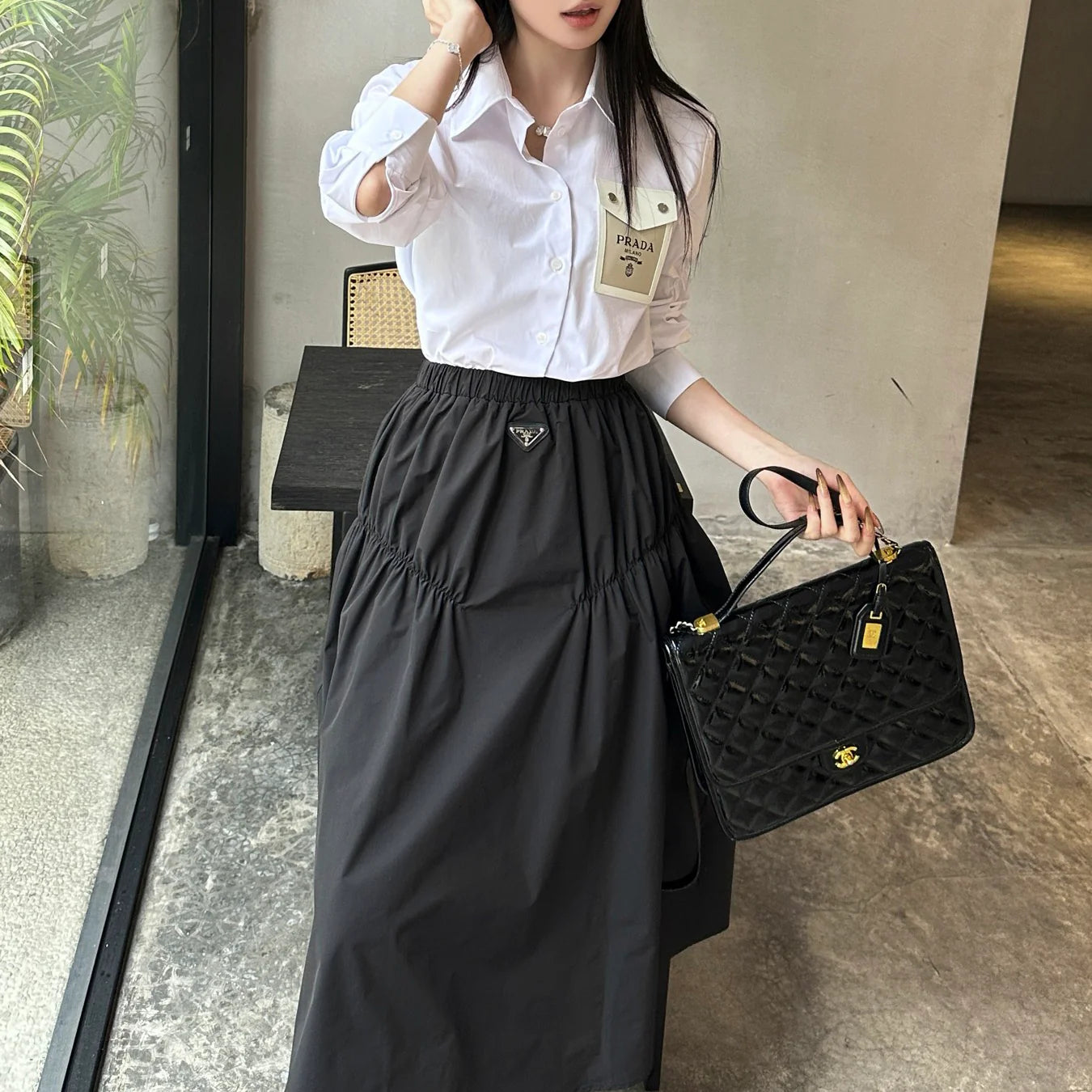 Fashionable versatile shirt half-body skirt 1025031406