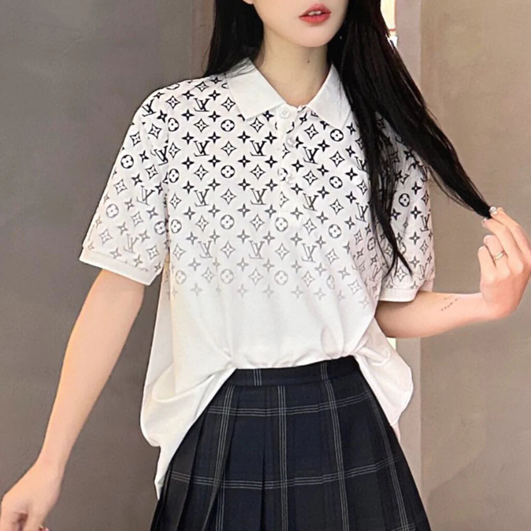 New Fashion Gradient Printed Polo Short Sleeves 1024032138