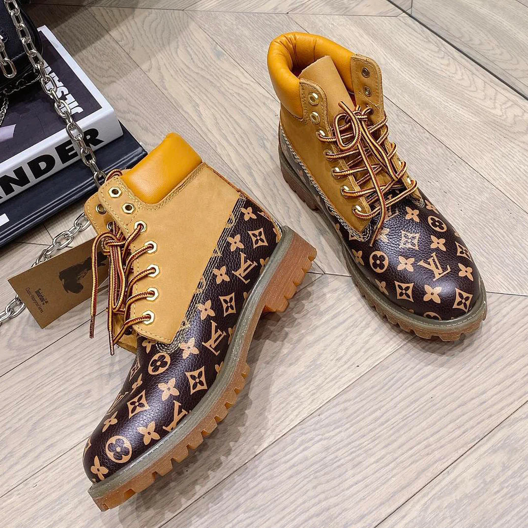 New fashion printed couple's short boots 1024101707