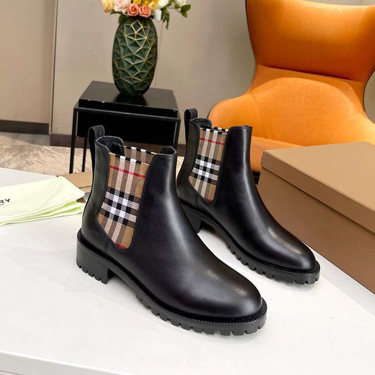 B-Classic Check Leather Boots XC0723080810