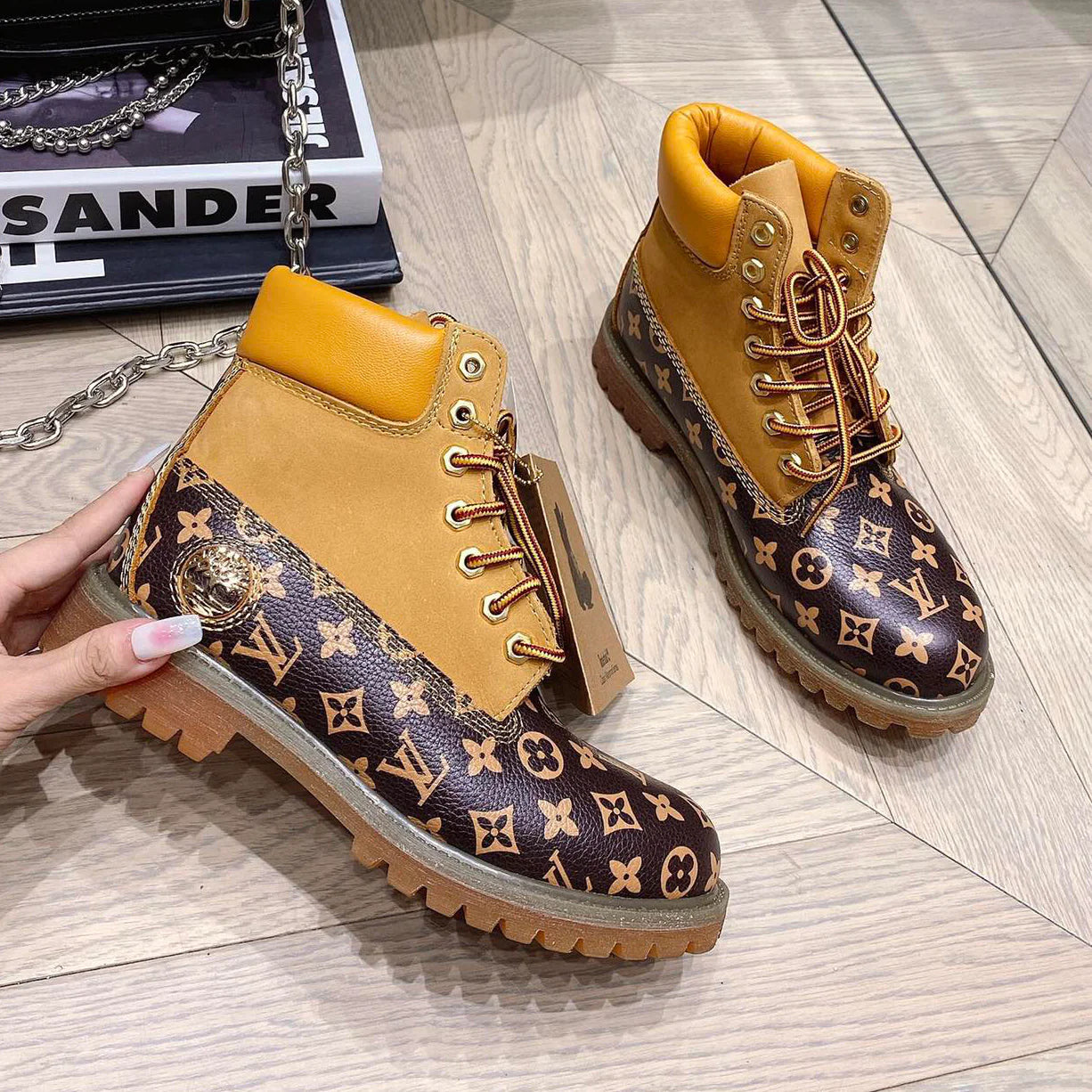 New fashion printed couple's short boots 1024101707