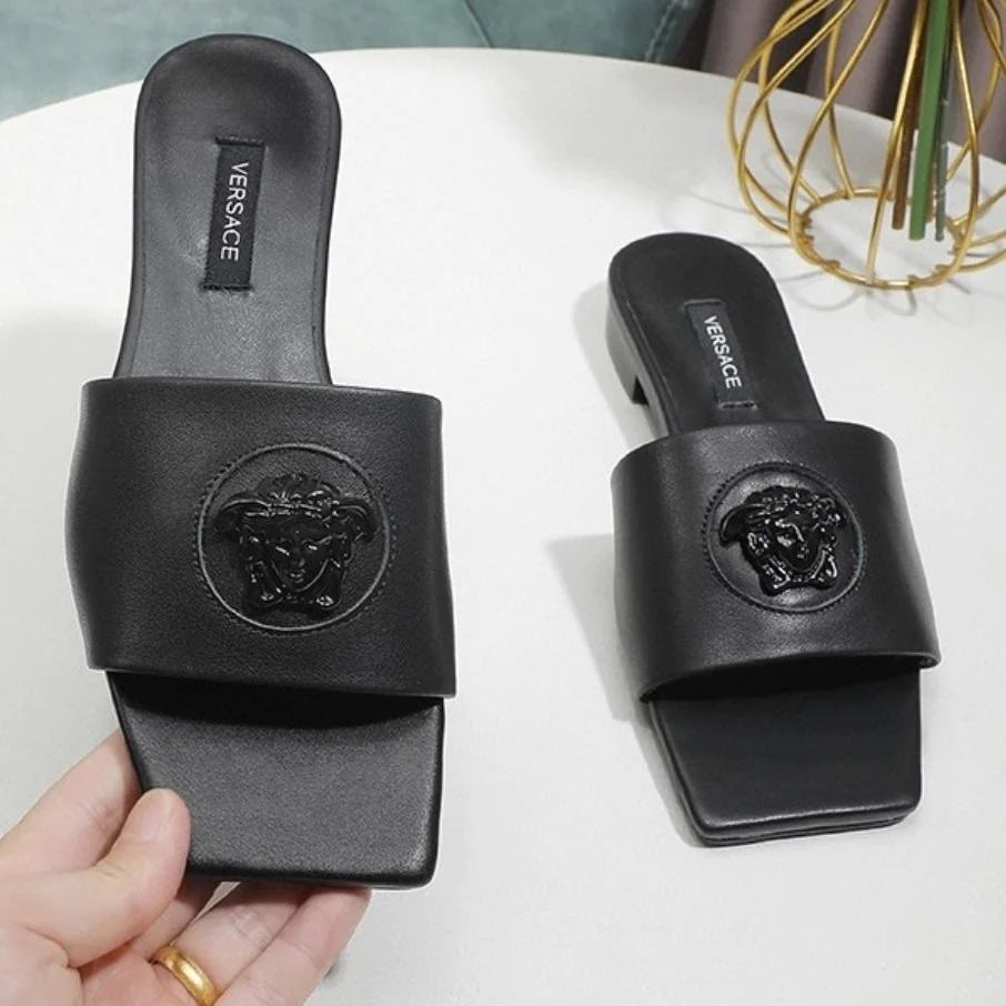 Classic Fashion Comfortable Head Flat Square Large Size Slippers 1024040208