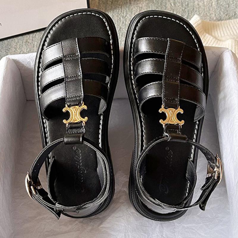 New Versatile Not Tired Feet Hollow Woven Thick-soled Beach Shoes 1024041204
