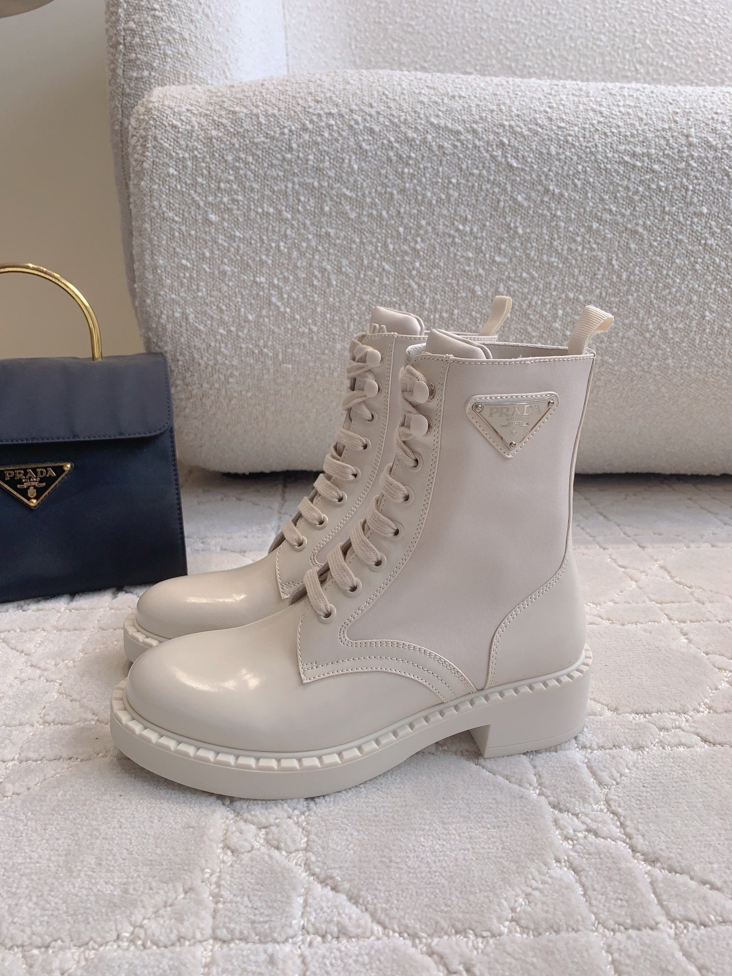 PRD Fashion White Leather High Top Boots 0724101804