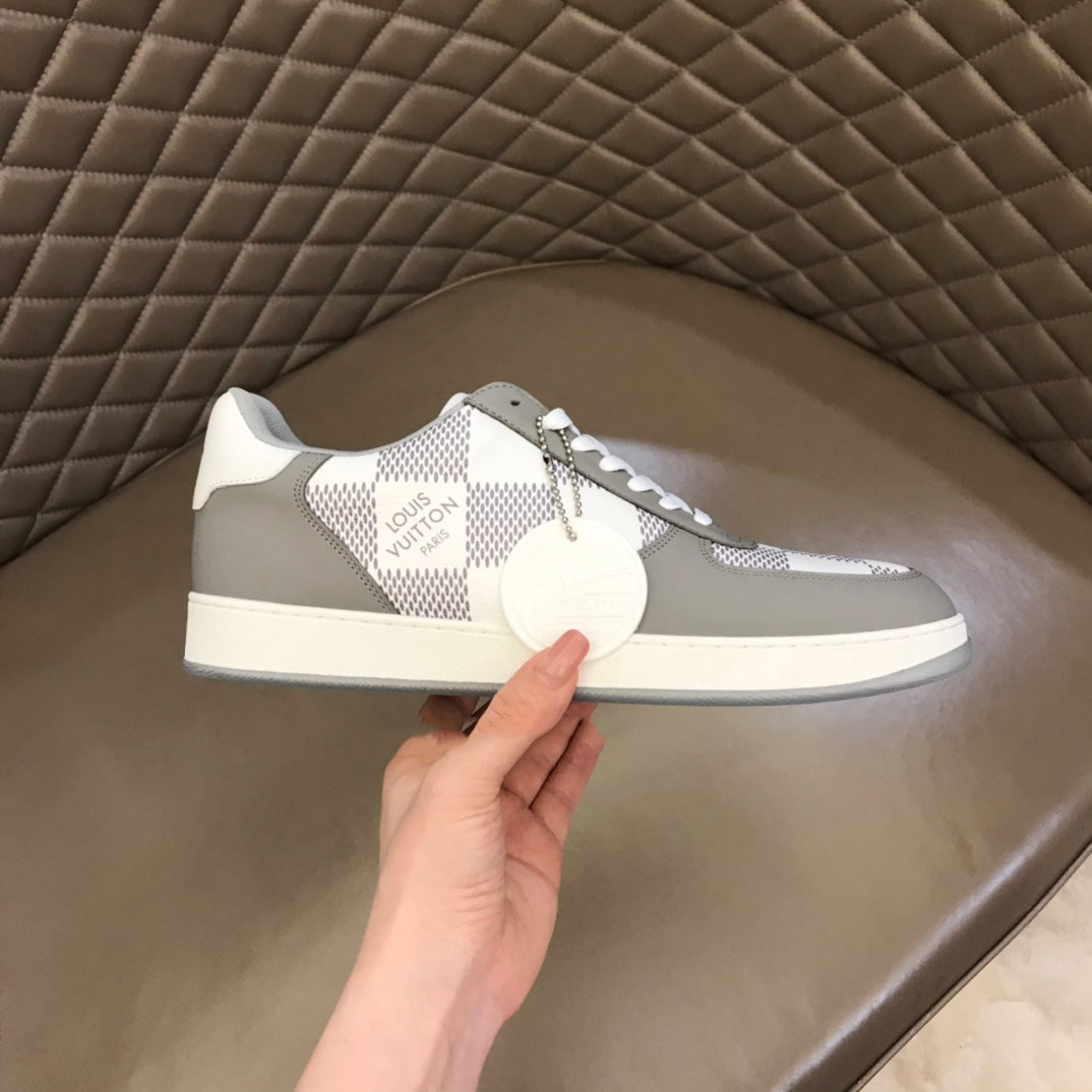 New men's gray shoes casual all-match sneakers round toe all-match sports flat shoes