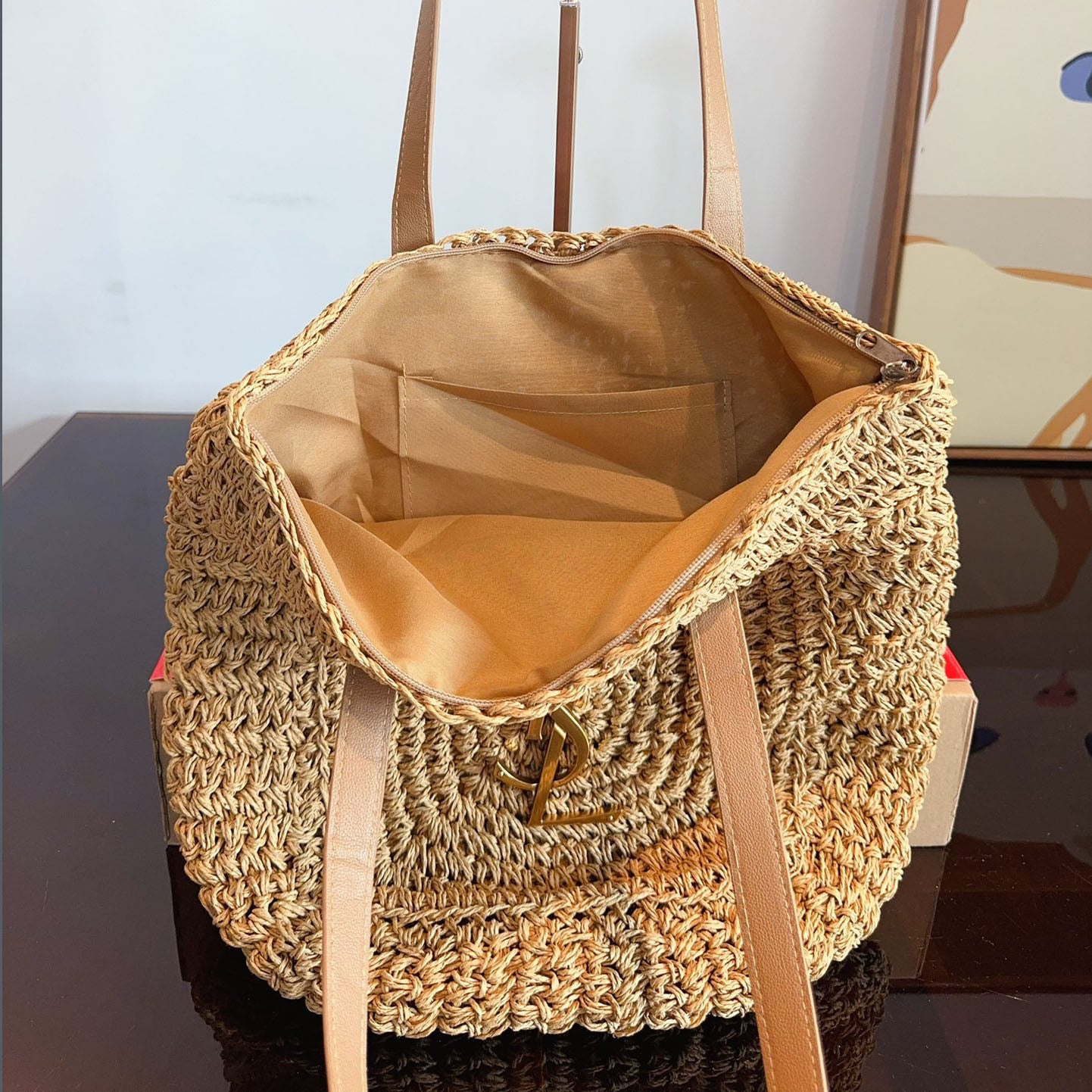 YSL Straw Tote Bag XC24092529
