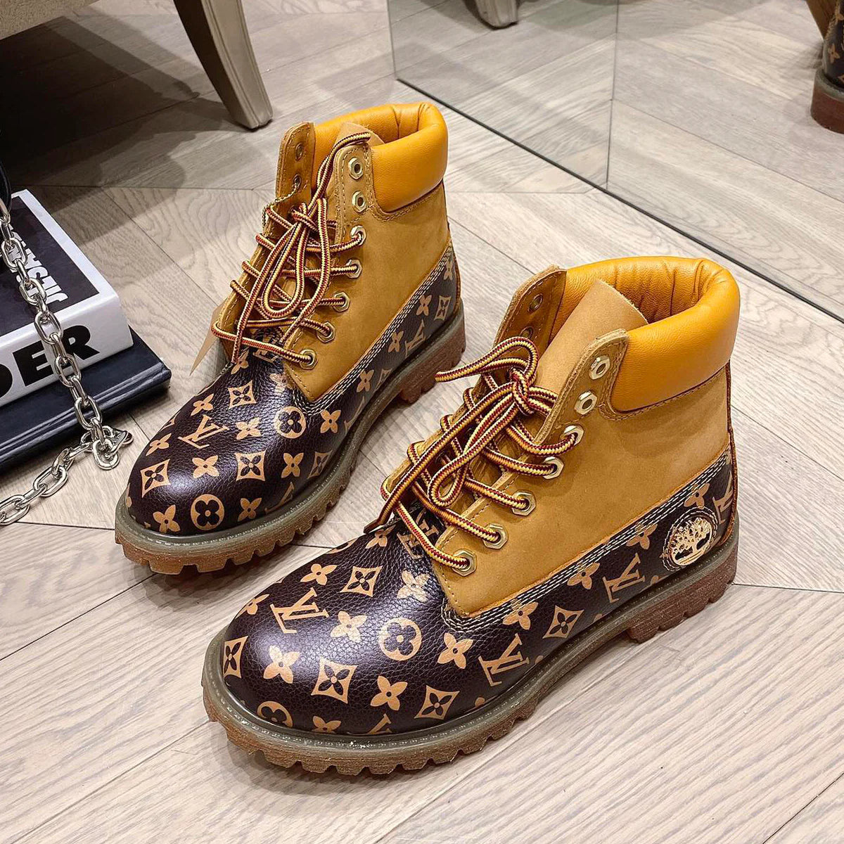 New fashion printed couple's short boots 1024101707