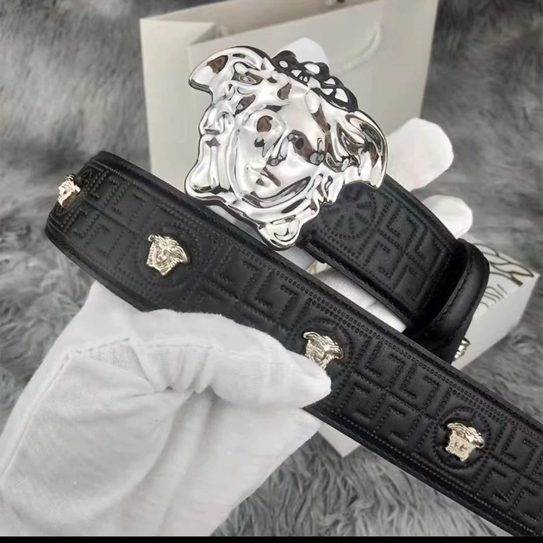 New style cowhide Medusa rivet belt 1824011002