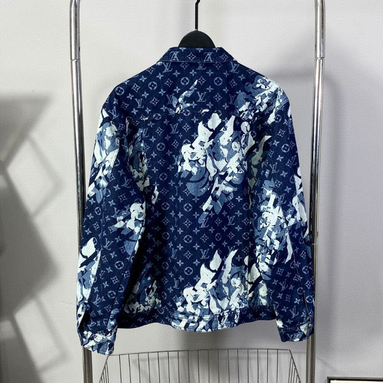 Floral print denim jacket jacket 1824100906