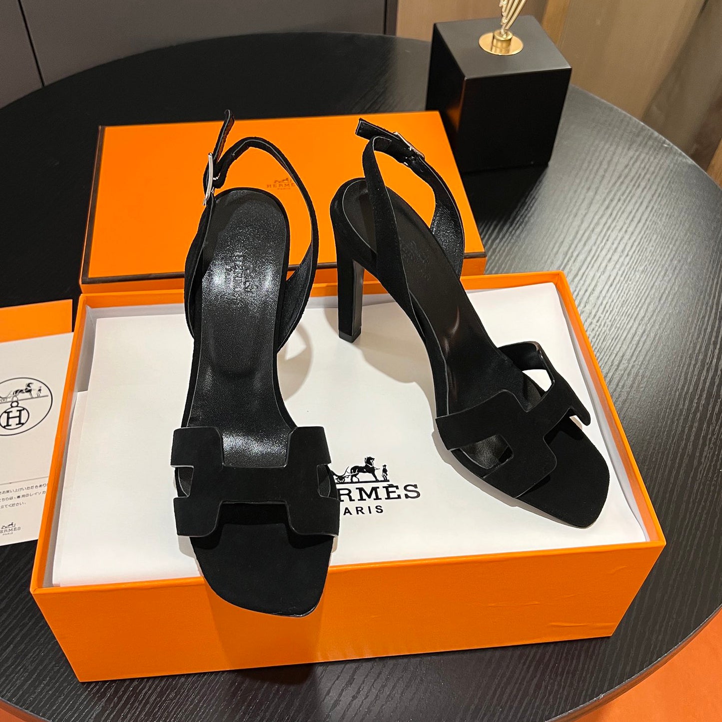 New Leather H Logo Women's High Heeled PD052024022704