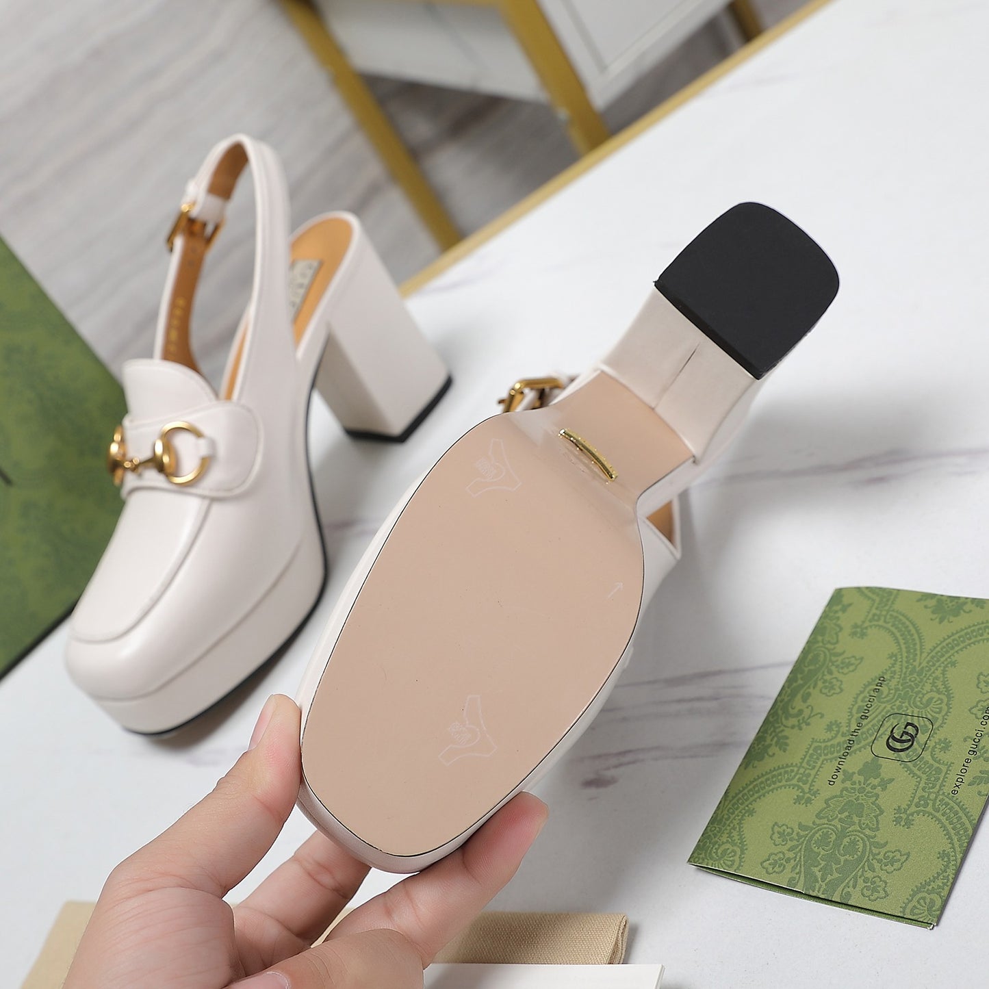 GG Horsebit slingback pumps 1825031805