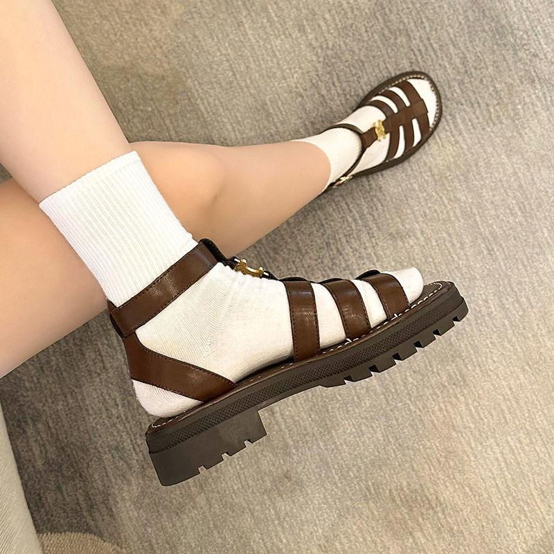 New Versatile Not Tired Feet Hollow Woven Thick-soled Beach Shoes 1024041204