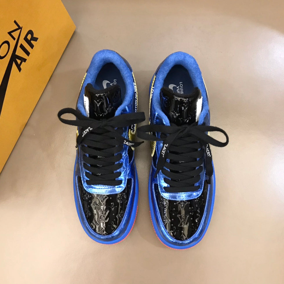 Tripartite Joint Bright Leather Embossed Contrast Color Sneakers XC1623071703