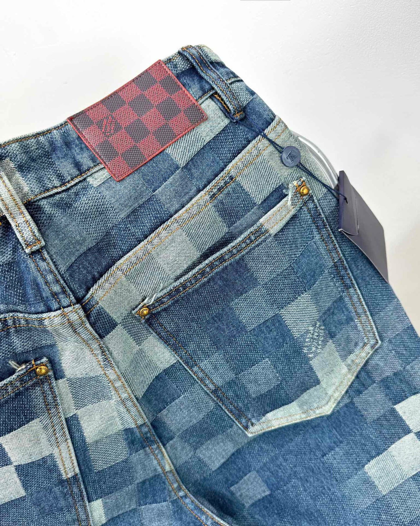 LV Plaid jeans 1825022822