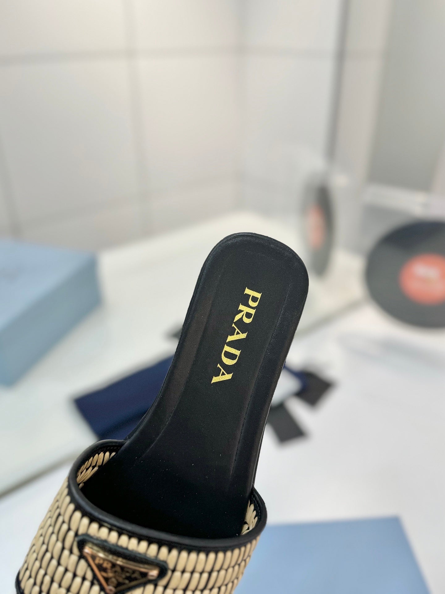 PR Leather slides with crochet details 1825030701