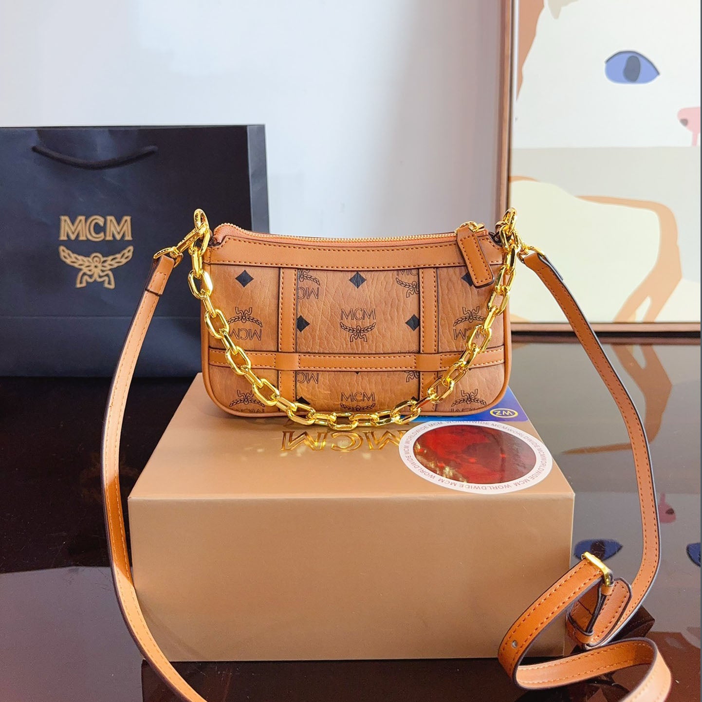 MCM Delmy Visetos Underarm Bag XC24092421
