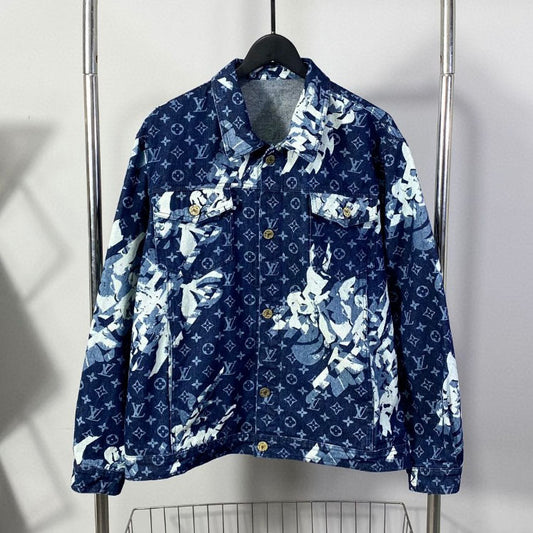 Floral print denim jacket jacket 1824100906
