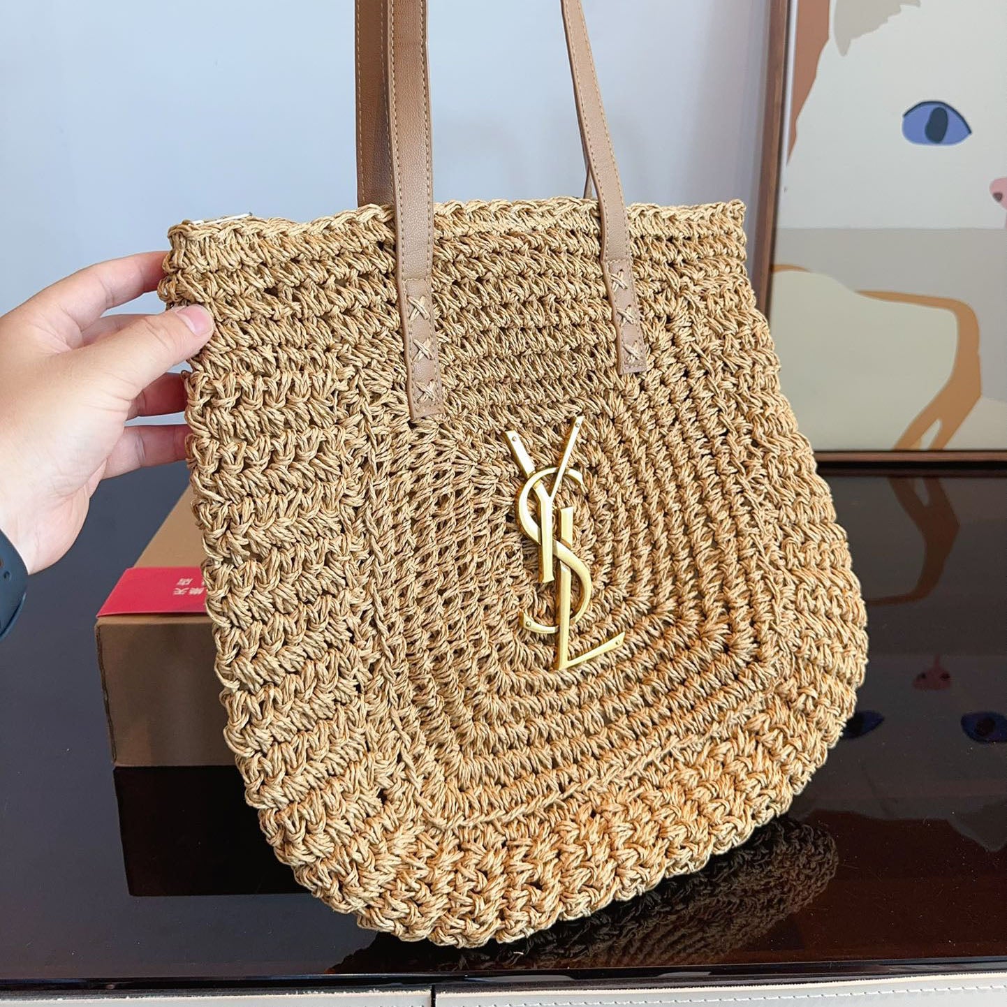 YSL Straw Tote Bag XC24092529