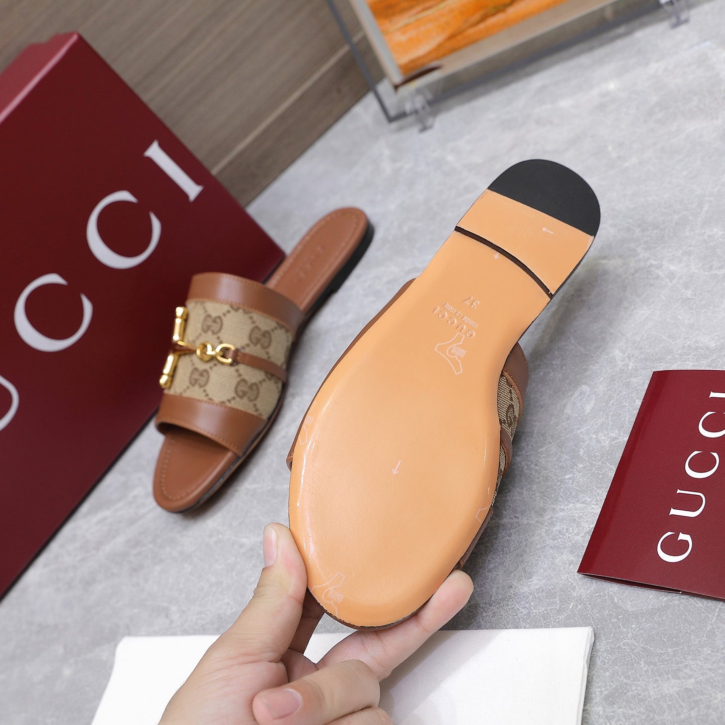 GG 25ss D-shaped chain buckle slippers 1825042512