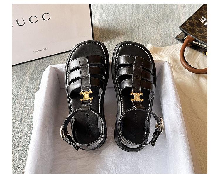 New Versatile Not Tired Feet Hollow Woven Thick-soled Beach Shoes 1024041204