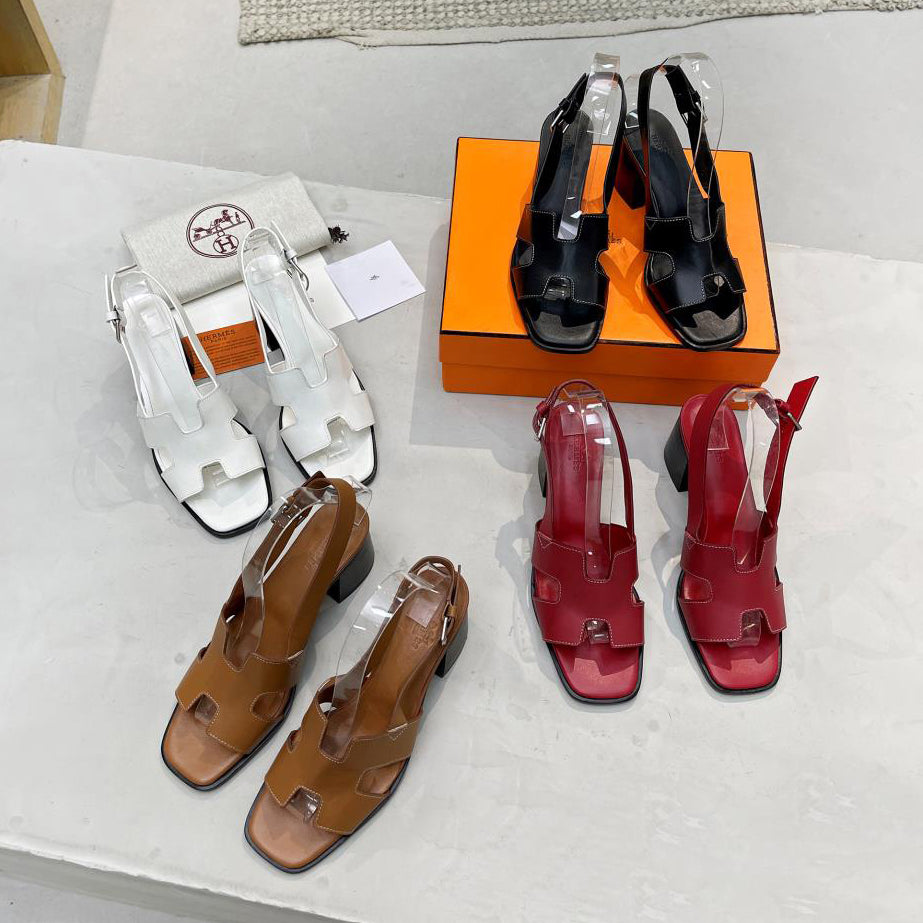 Fashionable square toe high heel sandals 1824040705