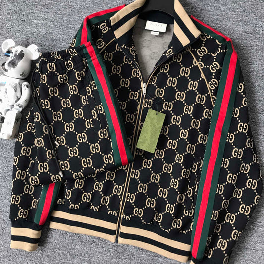 New men's black and red stitching pattern all-match fashion casual suit