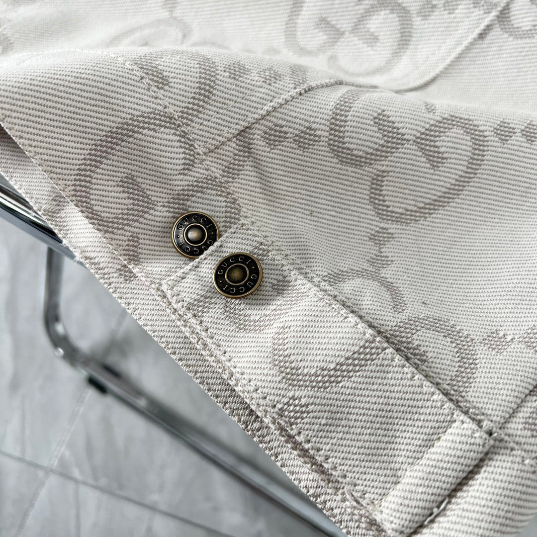 jacquard lapel denim jacket XC0823110312