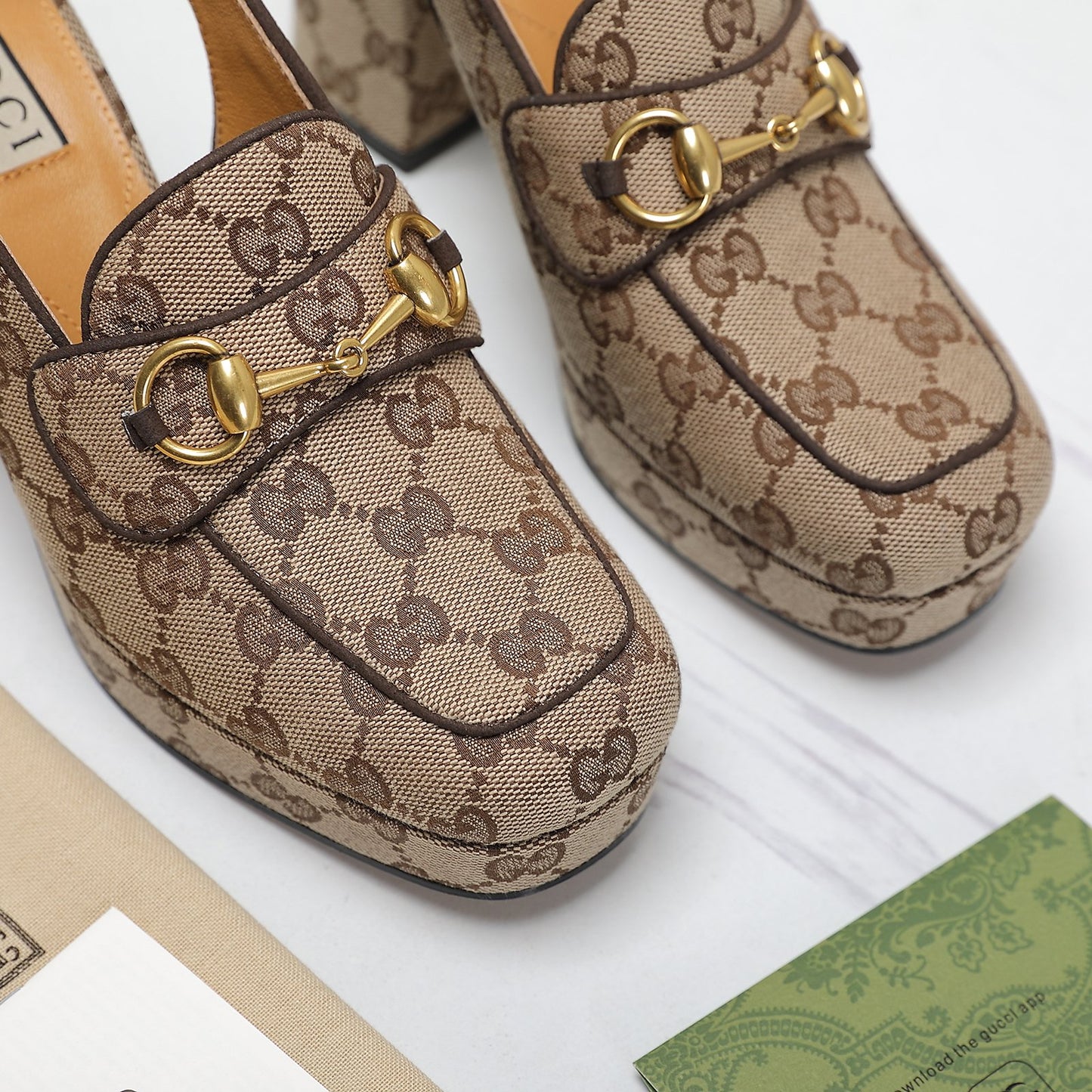 GG Horsebit slingback pumps 1825031805