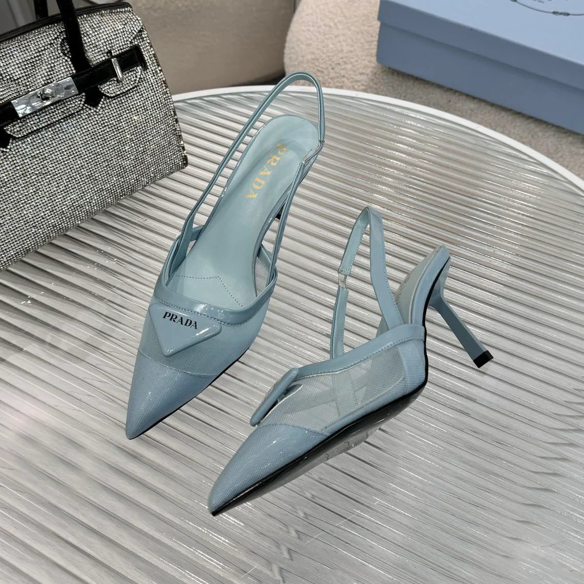 New pointy toe mesh fashion high heel sandals 1025041113