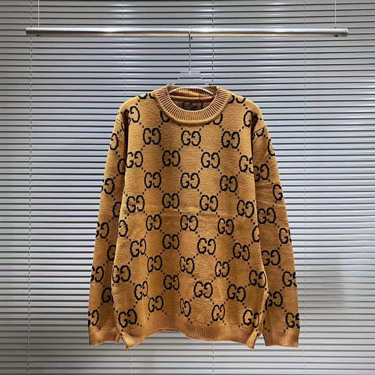 Autumn and winter new three-dimensional letter embroidery round neck sweater men's and women's loose casual tops  S12