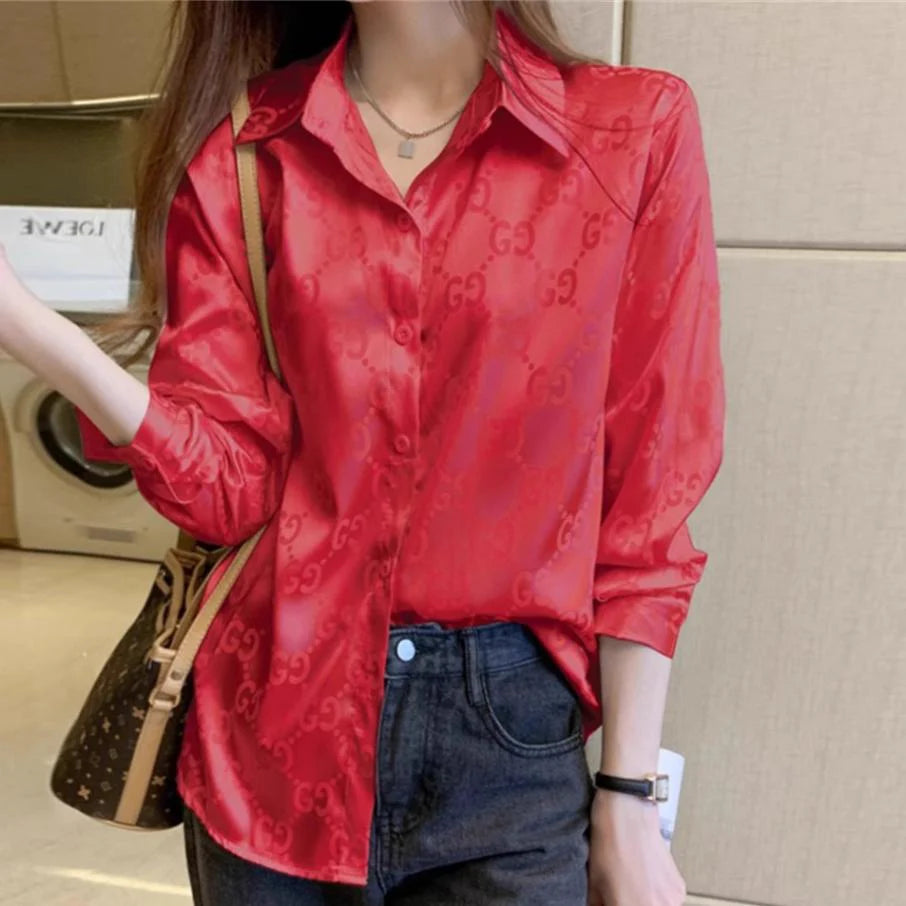Silk Shirt Fashion All-match Shirt 1024042320