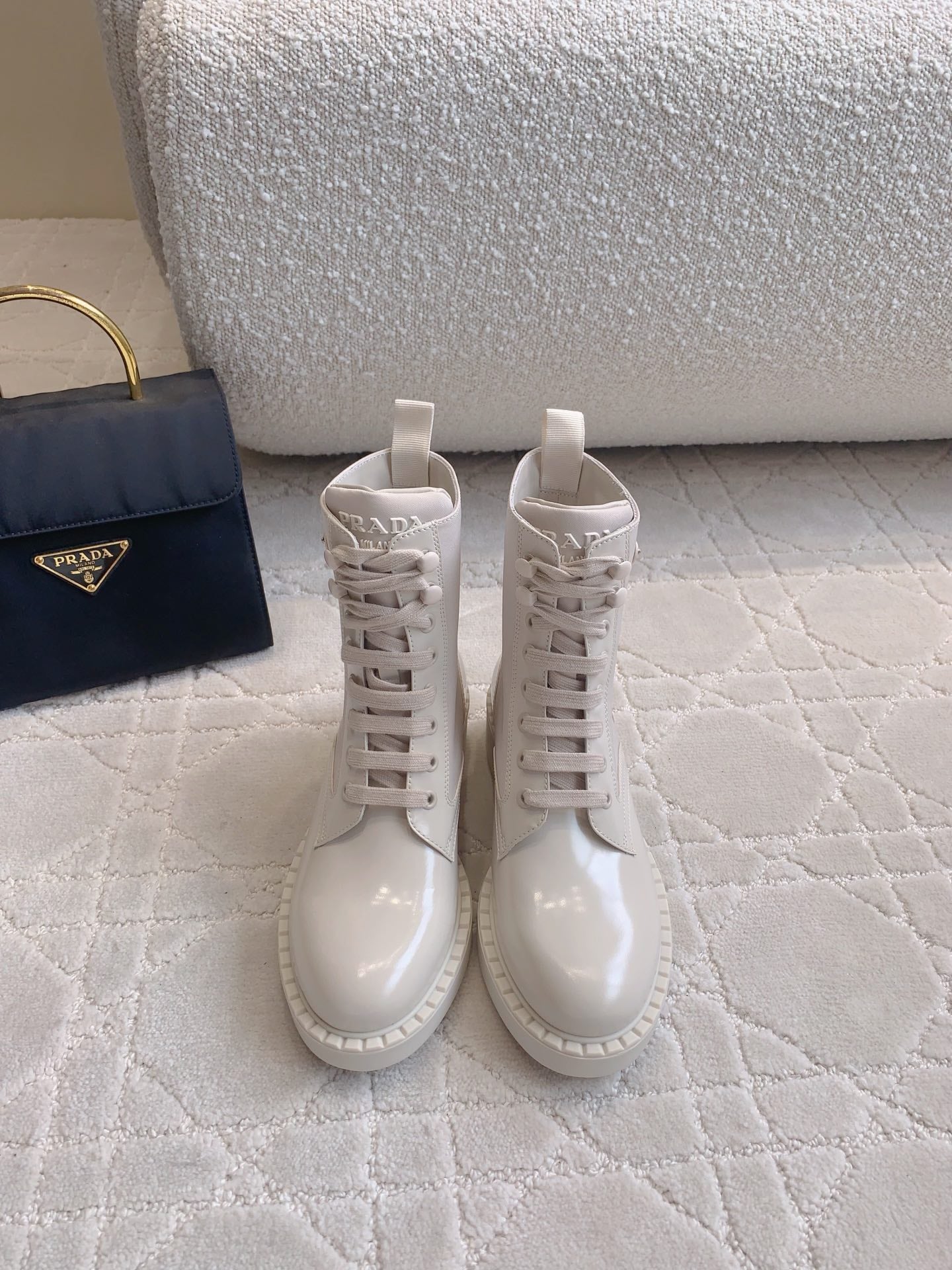 PRD Fashion White Leather High Top Boots 0724101804