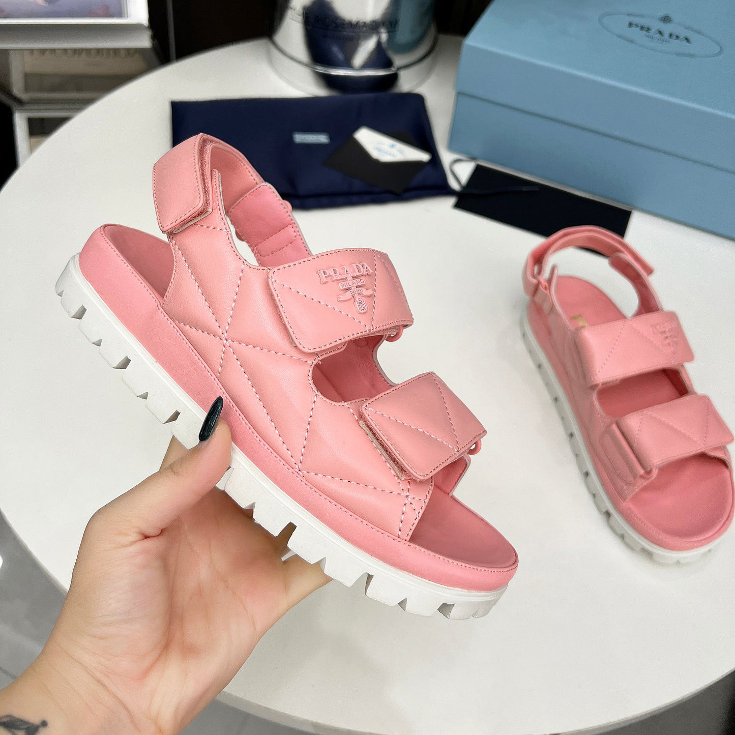 Spring And Summer New Women's Shoes Leather Soft Bottom Muffin Sandals Velcro 1024030828