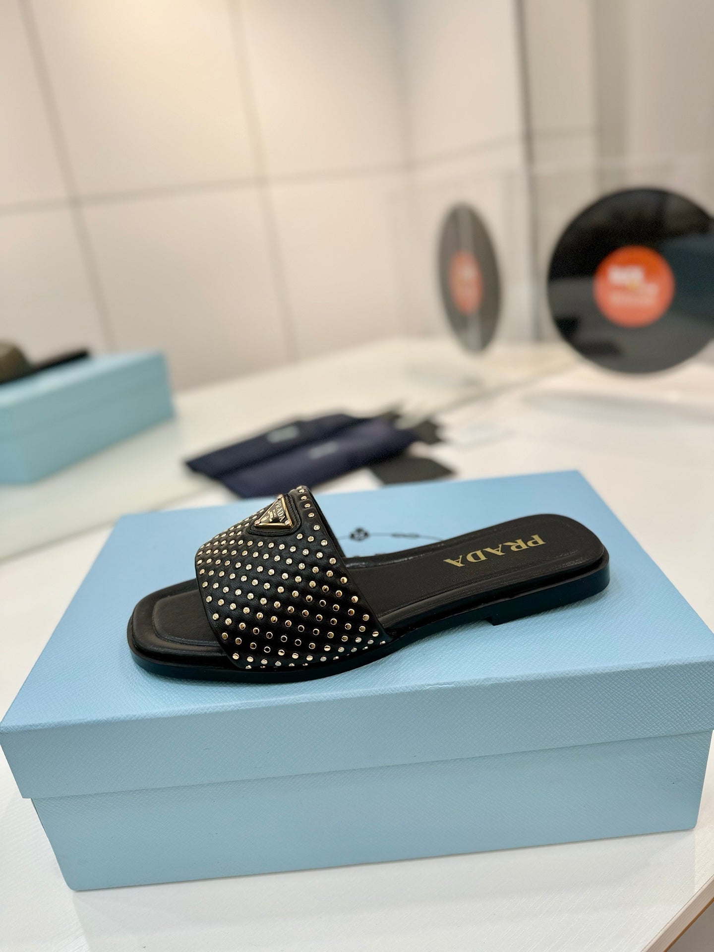 PR Nappa leather slides 1825032002