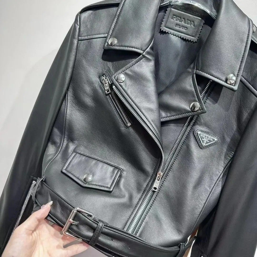 New Leather Short Motorcycle Jacket Lapel Coat 1024032029