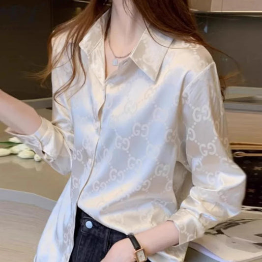 Silk Shirt Fashion All-match Shirt 1024042320