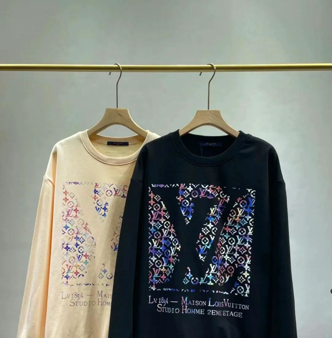 Sketch full of hollow letters long-sleeved round neck sweatshirt XC0823091815