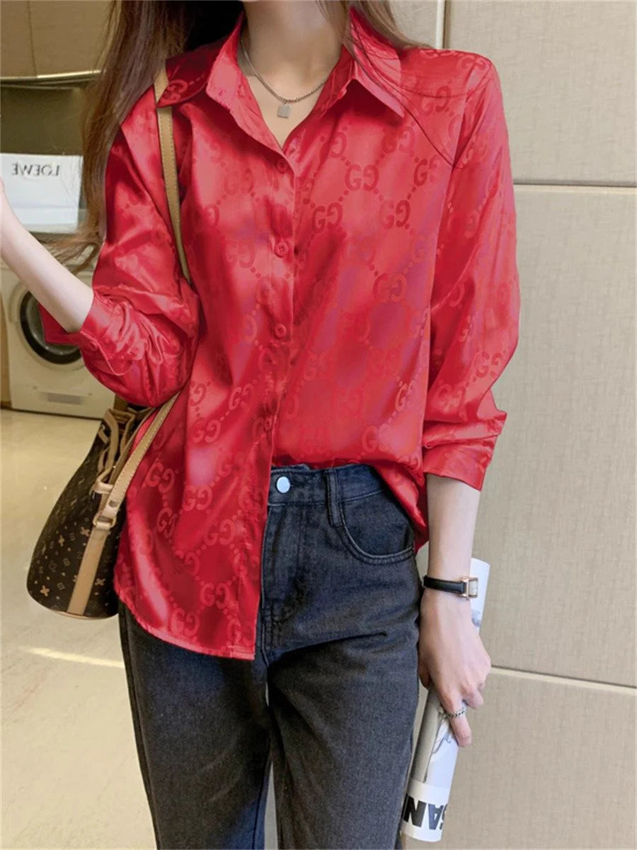 Silk Shirt Fashion All-match Shirt 1024042320