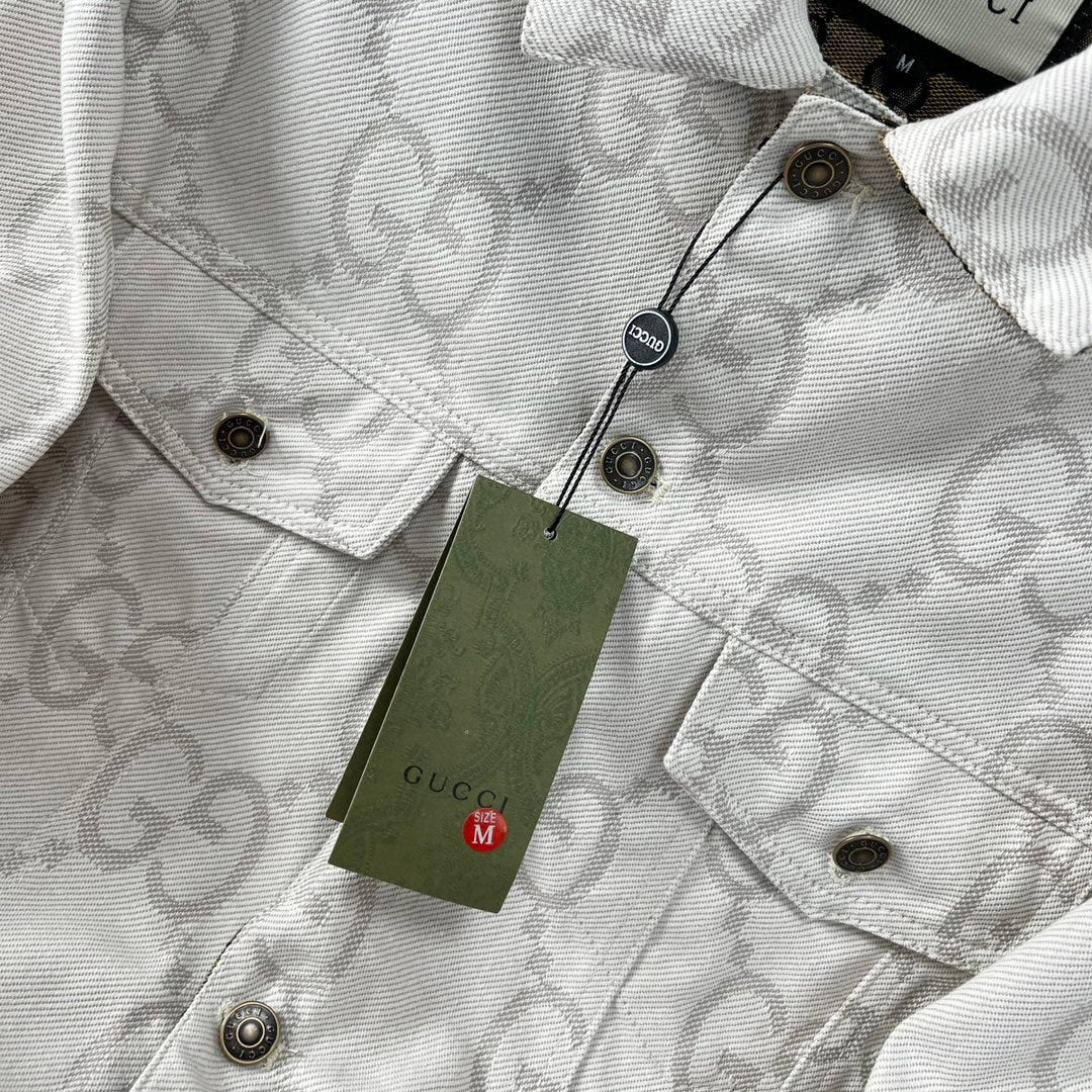 jacquard lapel denim jacket XC0823110312
