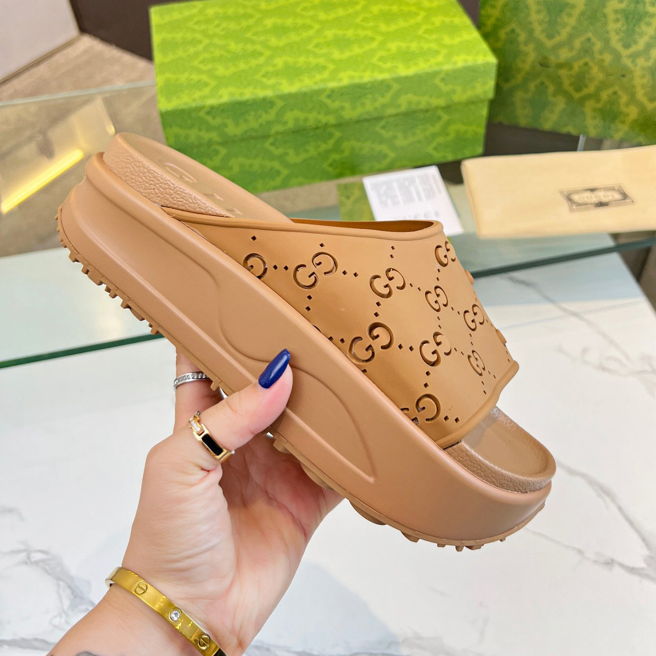 G logo ice cream platform slippers  XC16061203