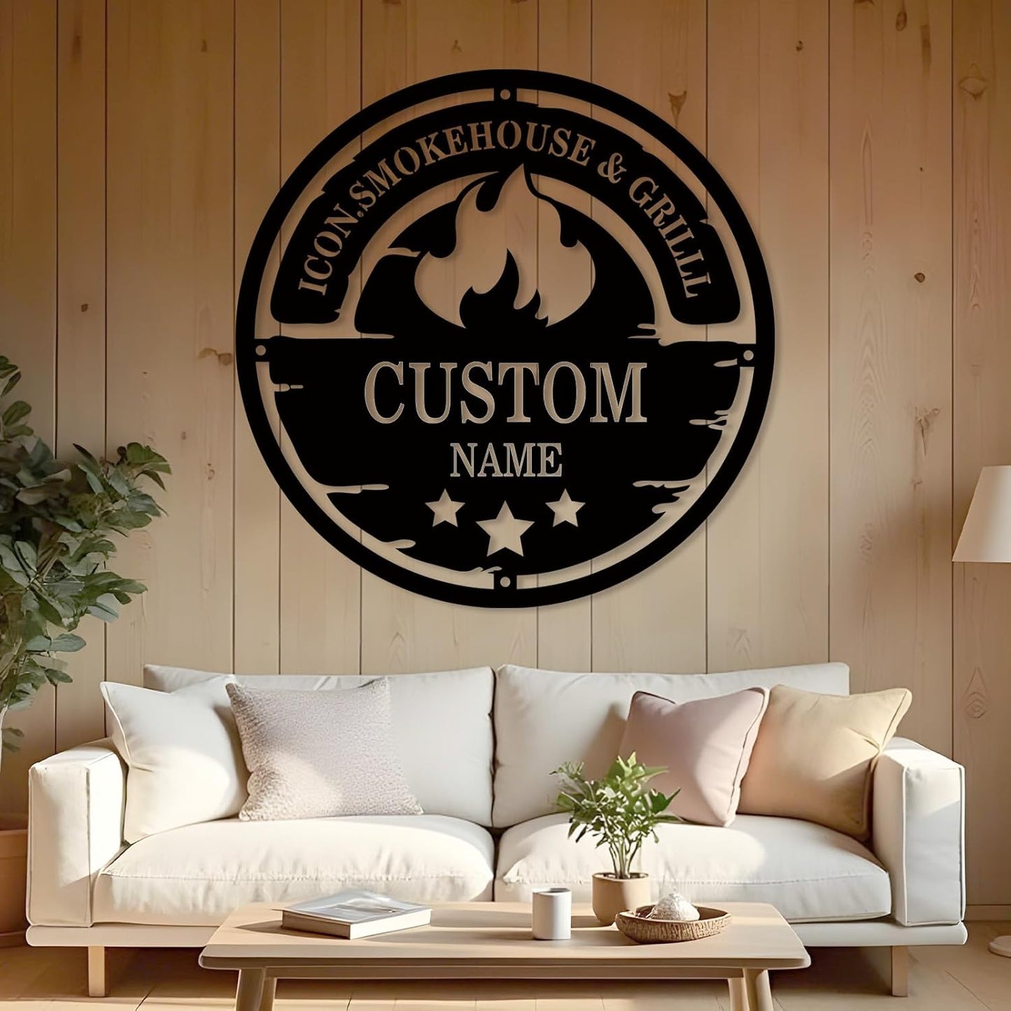 Custom Antler Metal Cabin Sign Personalized Last Name Sign Outdoor Hunter Decor Gift